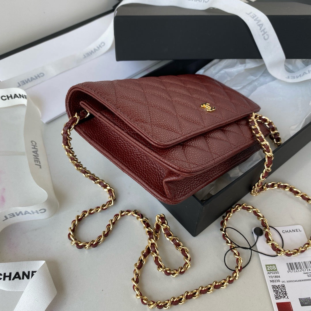 CHANEL - WOC MAROON - GOLD HARDWARE