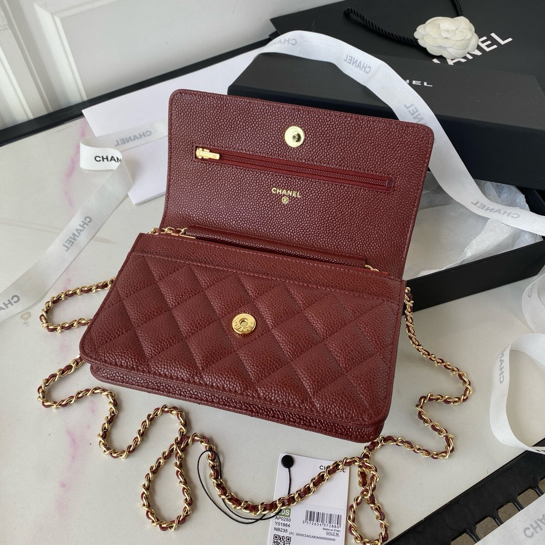 CHANEL - WOC MAROON - GOLD HARDWARE