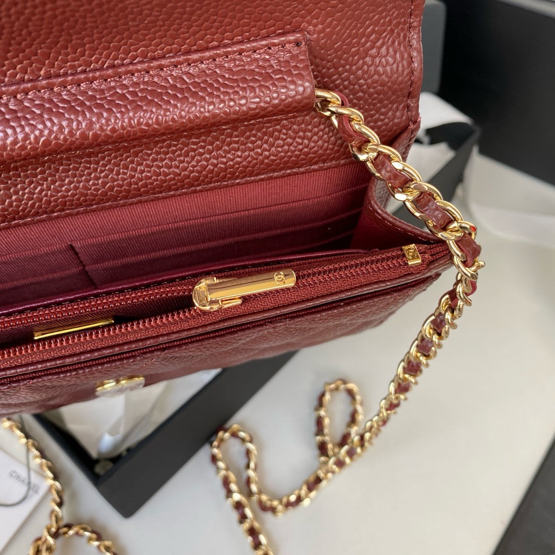 CHANEL - WOC MAROON - GOLD HARDWARE